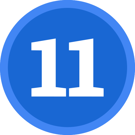 número 11 Generic color fill icono