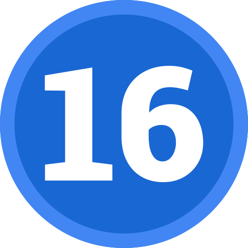 número 16 Generic color fill icono