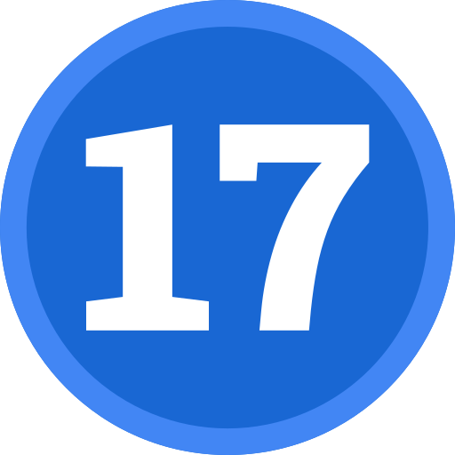 numero 17 Generic color fill icona