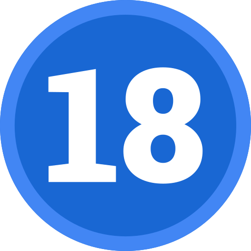 número 18 Generic color fill icono