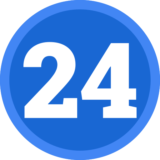 numero 24 Generic color fill icona