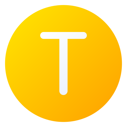 buchstabe t. Generic gradient fill icon