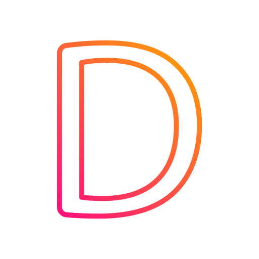 Letter D Generic gradient outline icon