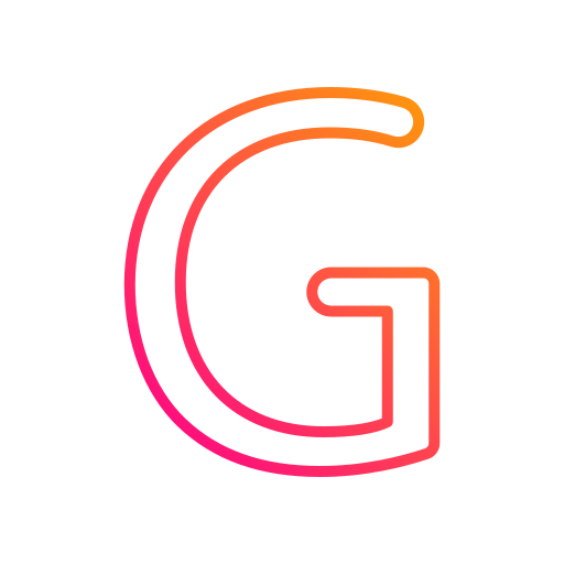 문자 g Generic gradient outline icon