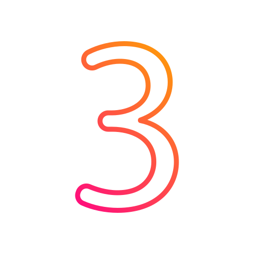 Number 3 Generic gradient outline icon