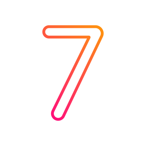 numero 7 Generic gradient outline icono