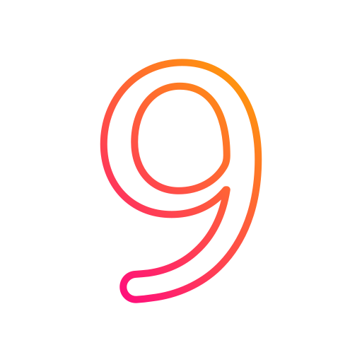 번호 9 Generic gradient outline icon