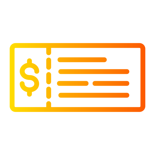 Bank Check Generic gradient outline icon