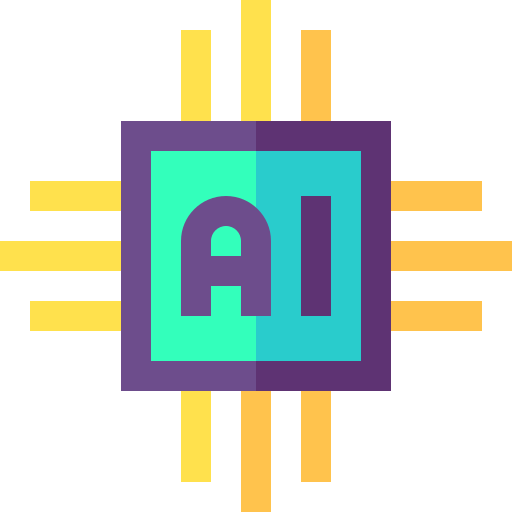 intelligenza artificiale Basic Straight Flat icona