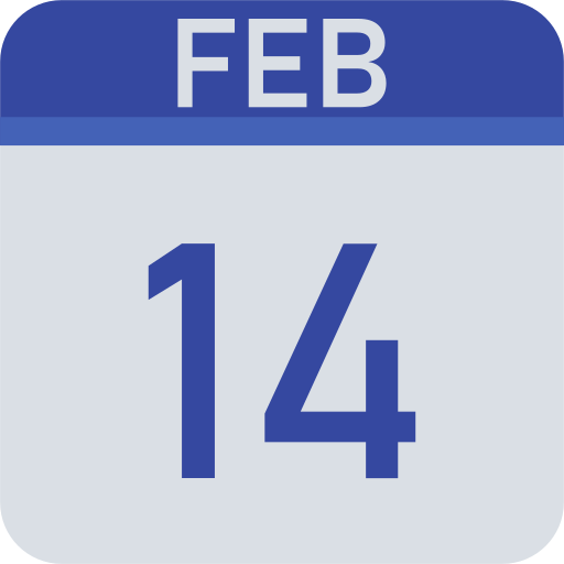 14 de febrero Generic color fill icono