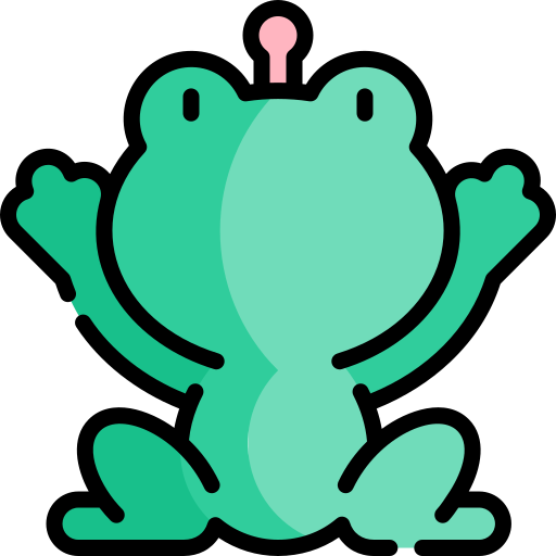 rana Kawaii Lineal color icono