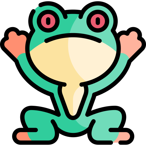 grenouille Kawaii Lineal color Icône