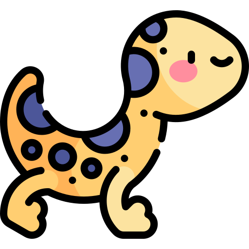 salamandra Kawaii Lineal color ikona