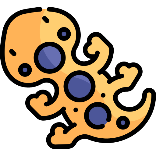 salamandra Kawaii Lineal color icono