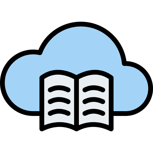 biblioteca en la nube Generic color lineal-color icono