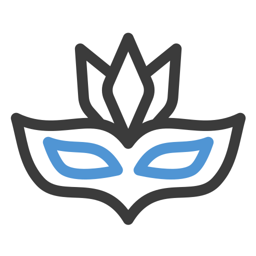 máscara de carnaval Generic color outline icono