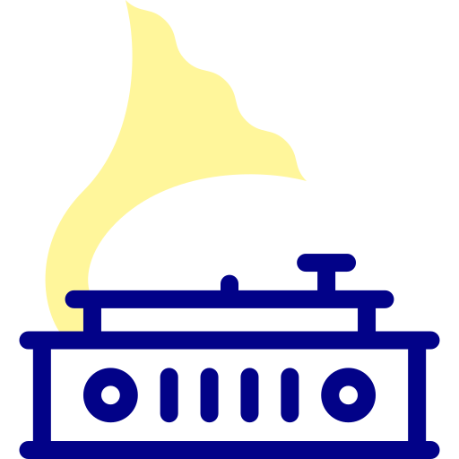 Gramophone Detailed Mixed Lineal color icon
