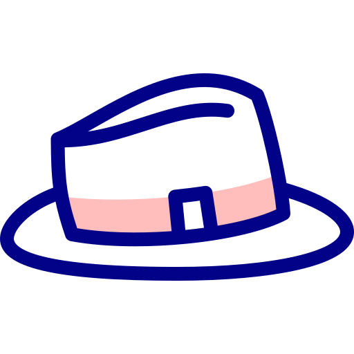 Fedora Hat Detailed Mixed Lineal color icon