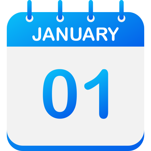 January 1 Generic gradient fill icon