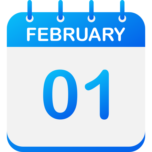 February 1 Generic gradient fill icon