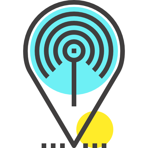 無料wi-fi Maxim Flat Two Tone Yellow and Blue icon