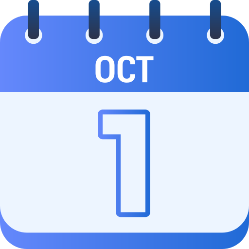 1 ottobre Generic gradient fill icona