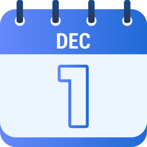 diciembre 1 Generic gradient fill icono