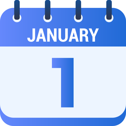 January 1 Generic gradient fill icon