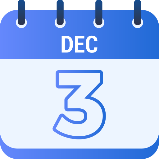 3 dicembre Generic gradient fill icona