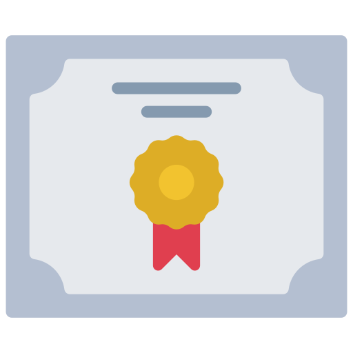 Certificate Juicy Fish Flat icon