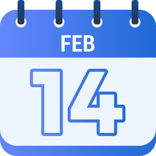 February 14 Generic gradient fill icon
