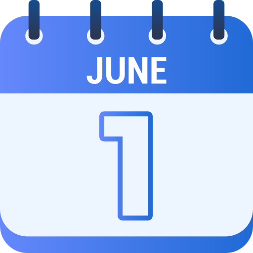 1 juni Generic gradient fill icon