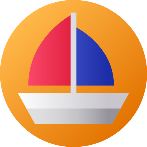Парусная лодка Flat Circular Gradient иконка