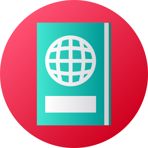 여권 Flat Circular Gradient icon