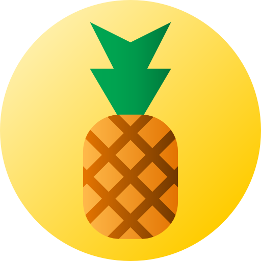 Pineapple Flat Circular Gradient icon