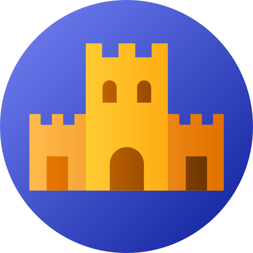 castillo de arena Flat Circular Gradient icono