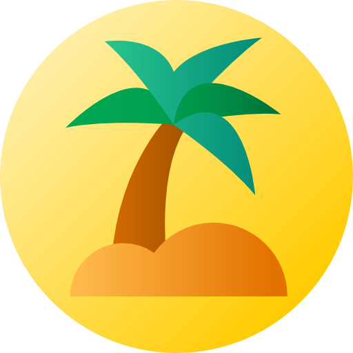 Palm tree Flat Circular Gradient icon