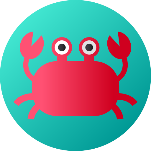 crabe Flat Circular Gradient Icône