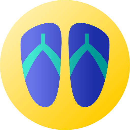 flip flops Flat Circular Gradient icon