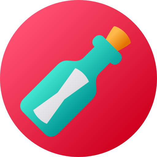 ボトルの中のメッセージ Flat Circular Gradient icon