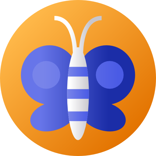 Butterfly Flat Circular Gradient icon