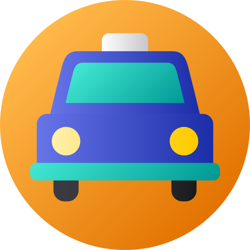 Taxi Flat Circular Gradient icon