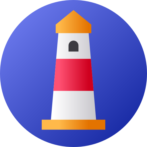 Lighthouse Flat Circular Gradient icon