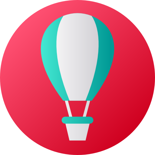 Hot air balloon Flat Circular Gradient icon