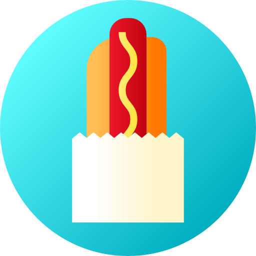 hotdog Flat Circular Gradient icoon