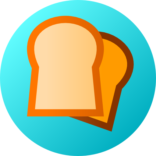빵 Flat Circular Gradient icon