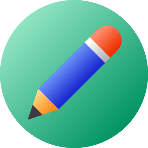 Pencil Flat Circular Gradient icon