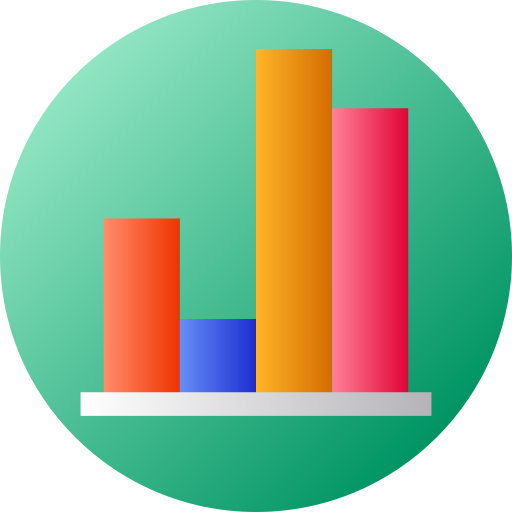 gráfico de barras Flat Circular Gradient icono