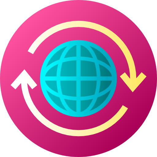 weltweit Flat Circular Gradient icon