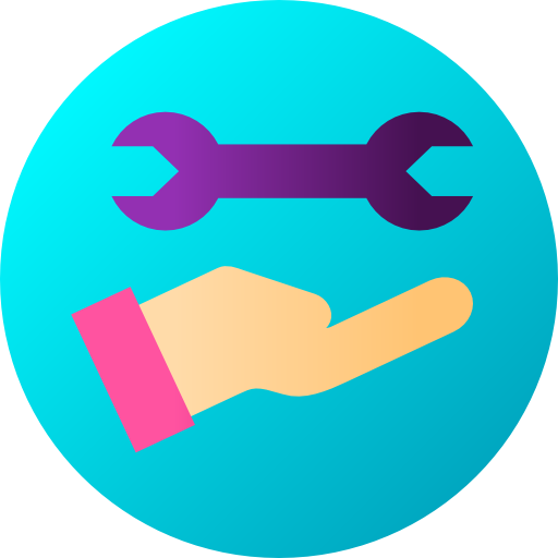 Wrench Flat Circular Gradient icon